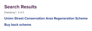 ACC results for regeneration areas