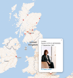 wikidata map view with clicked point
