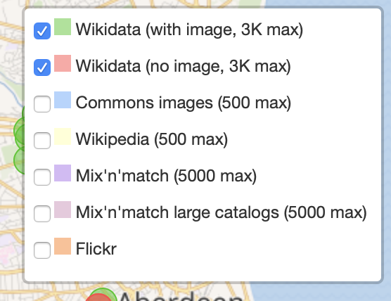 Wikishootme Layers control
