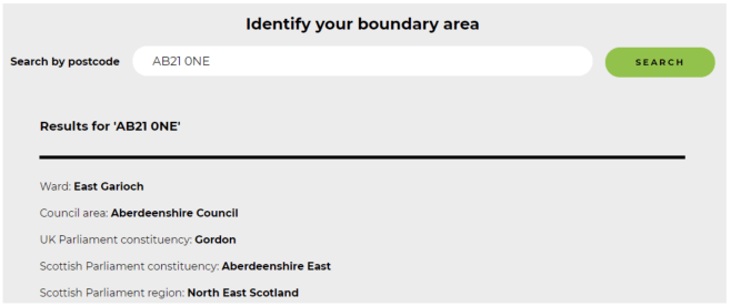 Querying the Boundary Commission for Scotland website