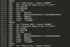 A screenshot of the output text file. 